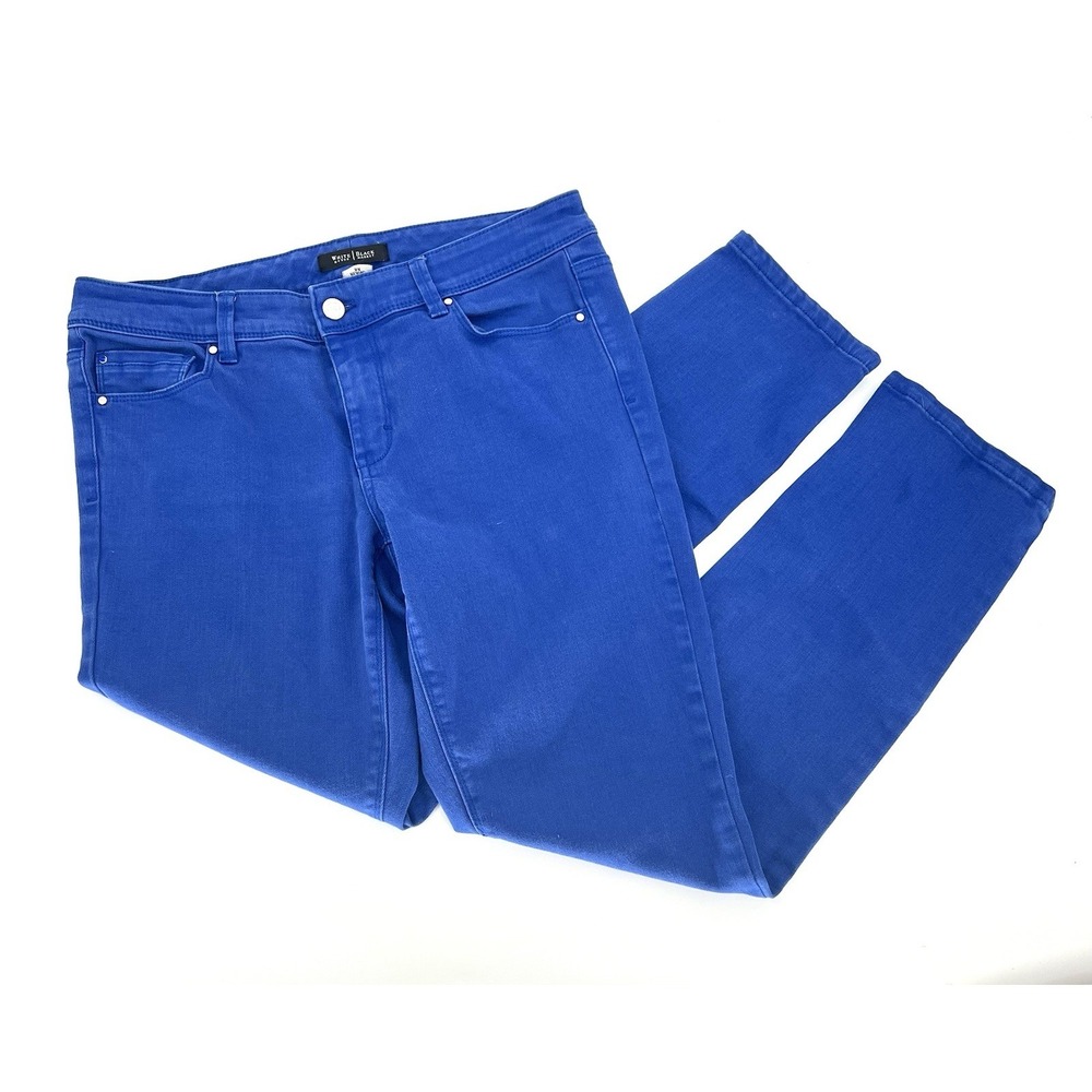 White House Black Market Women's 8R Slim Ankle Skinny Jeans Royal Blue Cotton